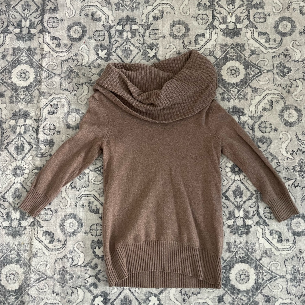 Taupe Cowl Neck Sweater